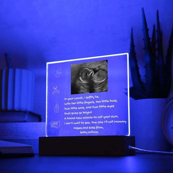 Custom Sonogram Plaque – New Mom Gift Idea - Endless Love Gifts Customizer Custom Sonogram Plaque – New Mom Gift Idea / Default / Corded LED Base
