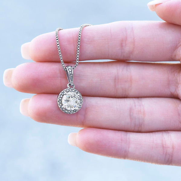 Roses Are Red, Violets Are Blue Necklace - Endless Love Gifts Jewelry Mahogany Box with LED Spotlight