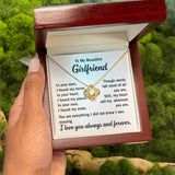 Love Knot Necklace – Girlfriend Gift - Endless Love Gifts Jewelry 18K Yellow Gold Finish / Mahogany W/ LED Light