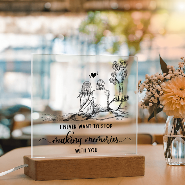 Making Memories Square Plaque - Endless Love Gifts Jewelry Wooden LED Base (Battery)