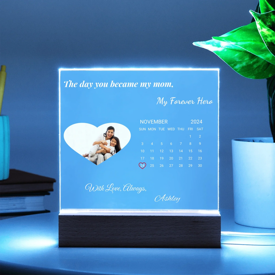 Acrylic plaque with picture and date