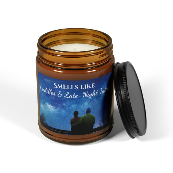 Natural Soy Scented Candle – Elegant Amber Jar Candle