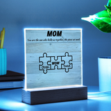 Custom Puzzle Piece Mom Acrylic Plaque - Endless Love Gifts Acrylic Plaque Custom Puzzle Piece Mom Acrylic Plaque / Default / Corded Base