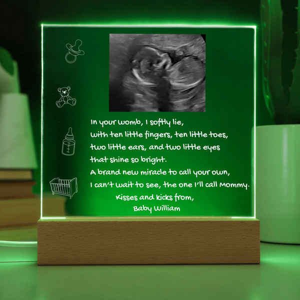 Custom Sonogram Plaque – New Mom Gift Idea - Endless Love Gifts Customizer Custom Sonogram Plaque – New Mom Gift Idea / Default / Corded LED Base