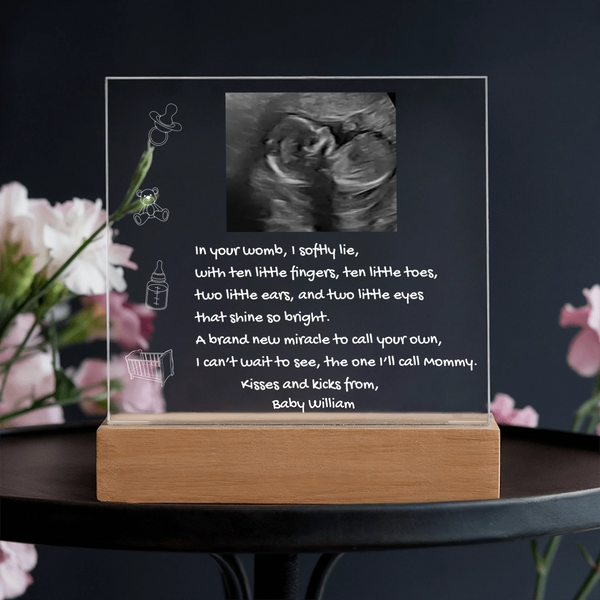 Custom Sonogram Plaque – New Mom Gift Idea - Endless Love Gifts Customizer Custom Sonogram Plaque – New Mom Gift Idea / Default / Corded LED Base