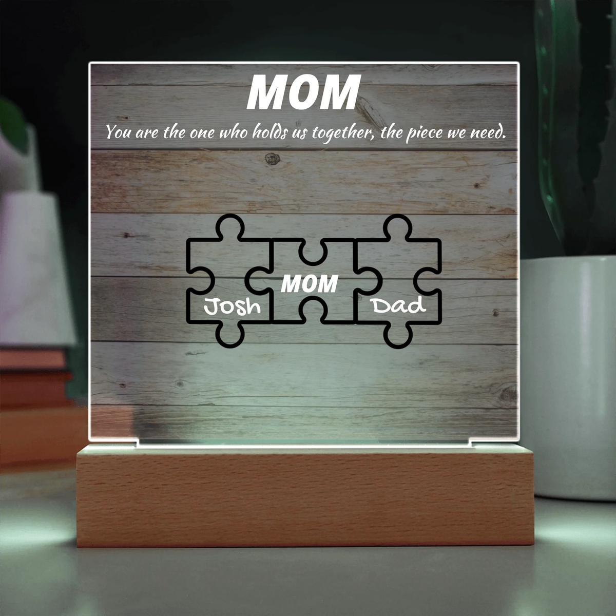 Custom Puzzle Piece Mom Acrylic Plaque