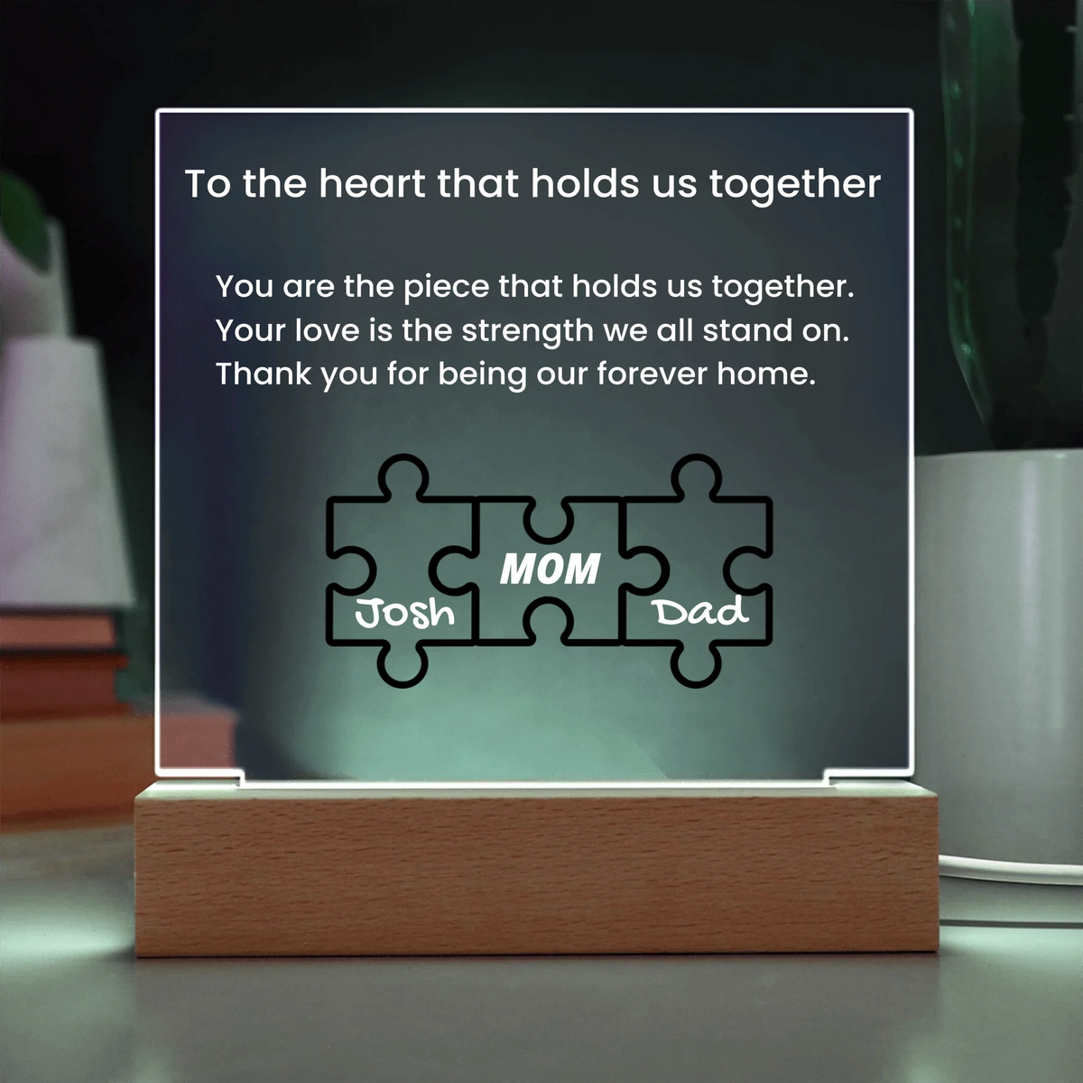 Acrylic Square with LED Base 12