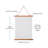 Specification Images for the Wood Topped Wall Tapestry Specs Vartical
