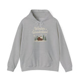 Gray hoodie with 'Winter Wonderland' design on a white background