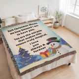 Romantic Christmas Woven Blanket
