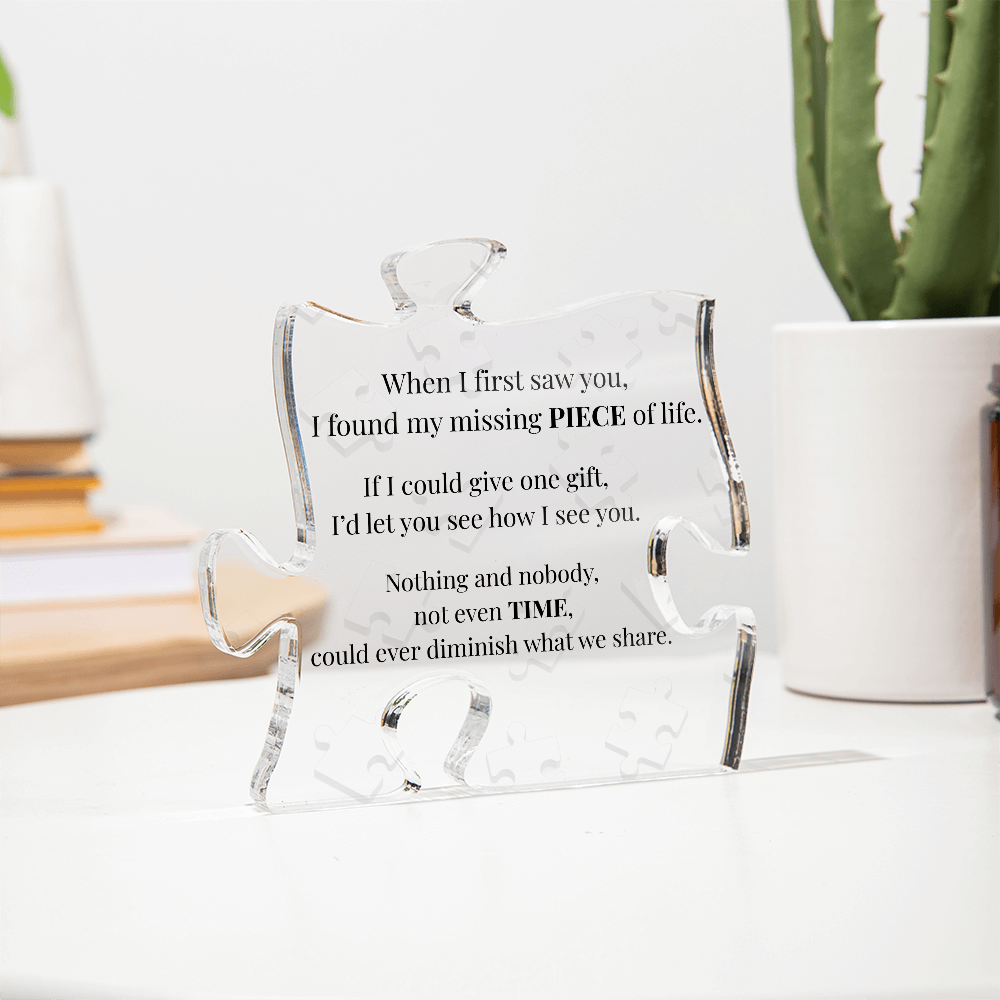 Puzzle Piece Acrylic Plaque – Romantic Gift for Wife or Girlfriend