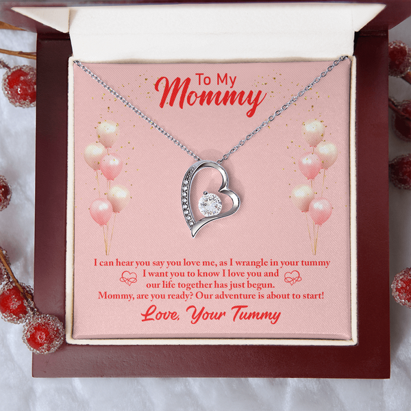 Forever Love Necklace – Gift for Mom-to-Be - Endless Love Gifts Jewelry 14k White Gold Finish / Standard Box
