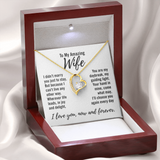 To My Amazing Wife - Forever Love Necklace - Endless Love Gifts Jewelry 14k White Gold Finish