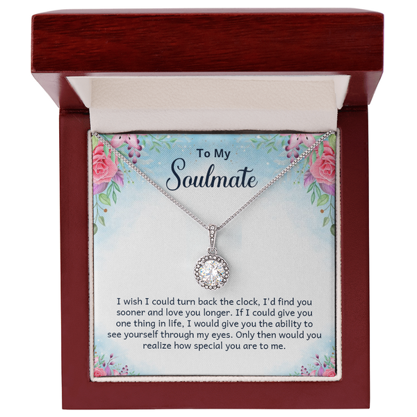 To My Soulmate Necklace - PawsMartOnline Jewelry Mahogany Box with LED Spotlight