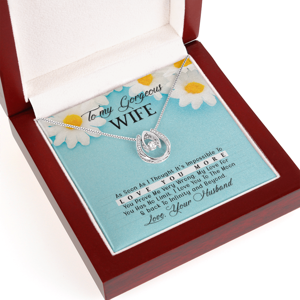 My Gorgeous Wife Necklace - Endless Love Gifts Jewelry Mahogany Box with LED Spotlight