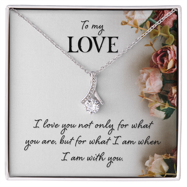 To My Love Beauty Necklace - Endless Love Gifts Jewelry Standard Box / 14k White Gold Finish
