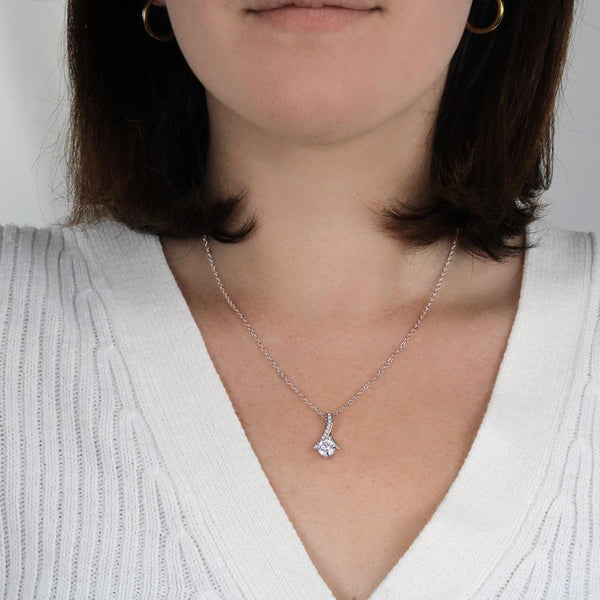 To My Love Beauty Necklace - Endless Love Gifts Jewelry Mahogany Box with LED Spotlight / 18K Yellow Gold Finish