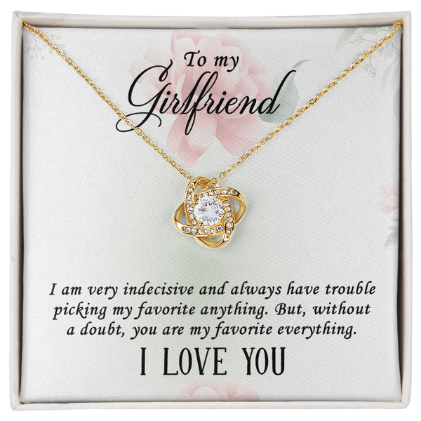 I Love you Girlfriend Necklace - Endless Love Gifts Jewelry 18K Yellow Gold Finish / Standard Box