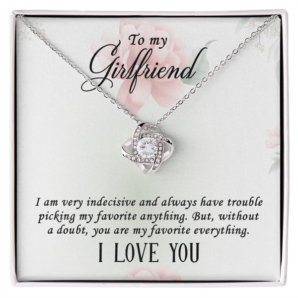 I Love you Girlfriend Necklace - Endless Love Gifts Jewelry 14K White Gold Finish / Standard Box