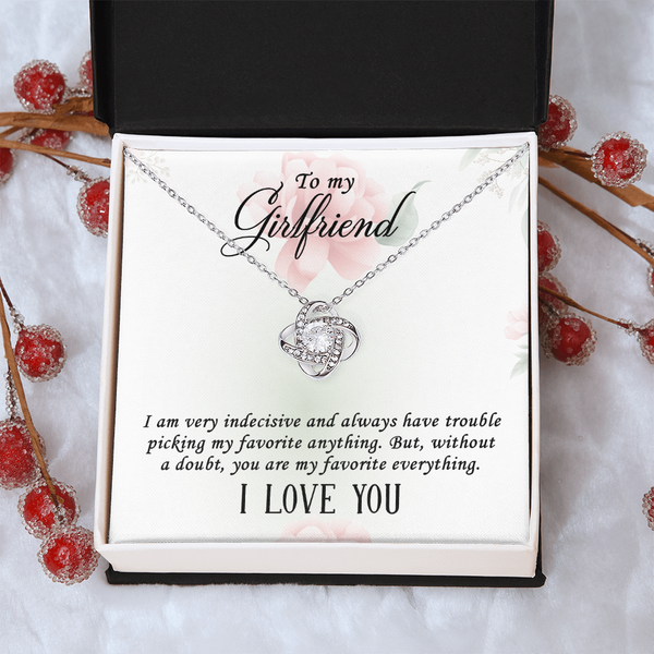I Love you Girlfriend Necklace - Endless Love Gifts Jewelry 18K Yellow Gold Finish / Mahogany Box with LED Spotlight