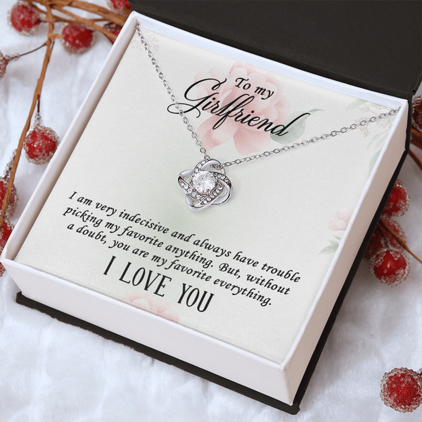I Love you Girlfriend Necklace - Endless Love Gifts Jewelry 18K Yellow Gold Finish / Mahogany Box with LED Spotlight