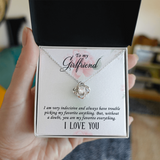 I Love you Girlfriend Necklace - Endless Love Gifts Jewelry 18K Yellow Gold Finish / Mahogany Box with LED Spotlight