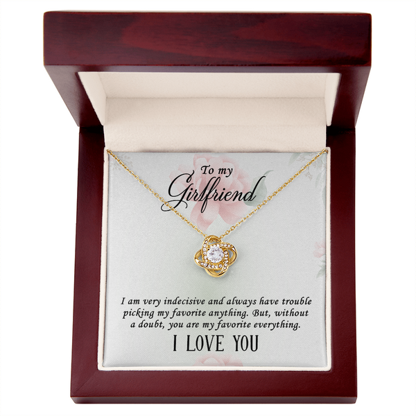 I Love you Girlfriend Necklace - Endless Love Gifts Jewelry 18K Yellow Gold Finish / Mahogany Box with LED Spotlight