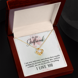 I Love you Girlfriend Necklace - Endless Love Gifts Jewelry 18K Yellow Gold Finish / Mahogany Box with LED Spotlight