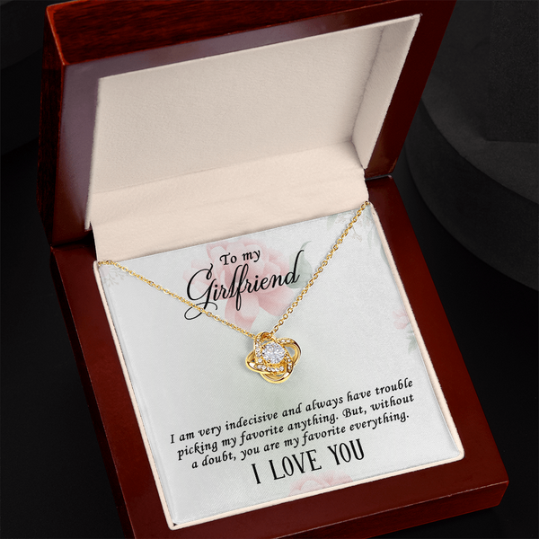 I Love you Girlfriend Necklace - Endless Love Gifts Jewelry 18K Yellow Gold Finish / Mahogany Box with LED Spotlight