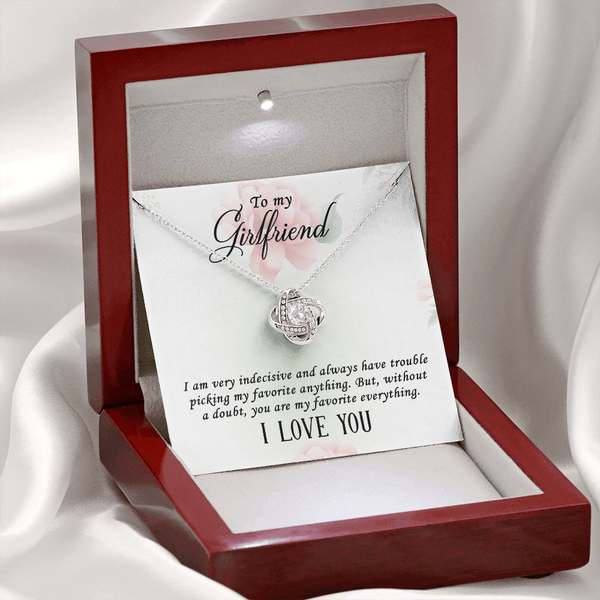 I Love you Girlfriend Necklace - Endless Love Gifts Jewelry 18K Yellow Gold Finish / Mahogany Box with LED Spotlight