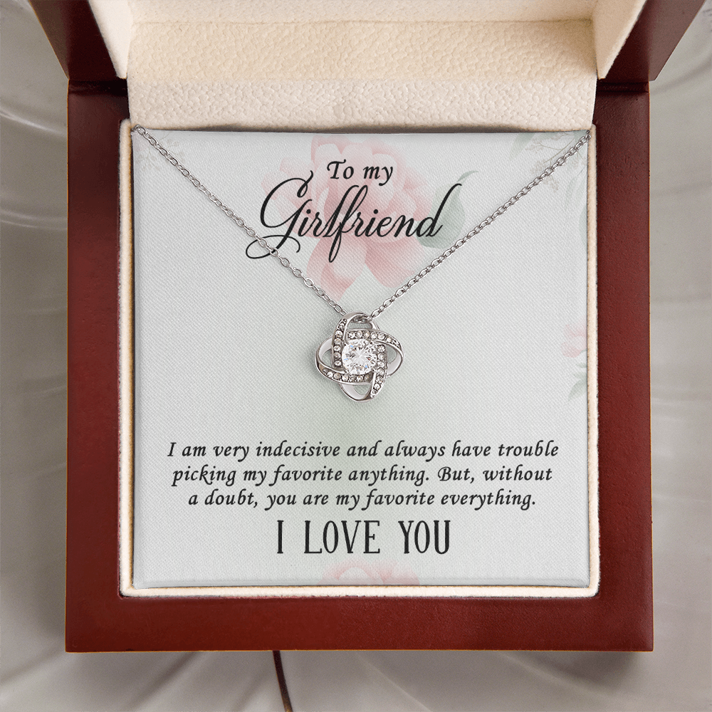 I Love you Girlfriend Necklace - Endless Love Gifts Jewelry 18K Yellow Gold Finish / Mahogany Box with LED Spotlight