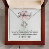 I Love you Girlfriend Necklace - Endless Love Gifts Jewelry 18K Yellow Gold Finish / Mahogany Box with LED Spotlight
