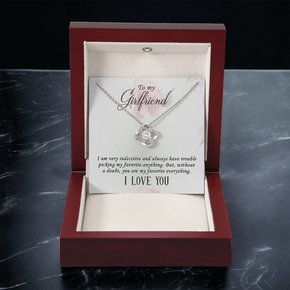I Love you Girlfriend Necklace - Endless Love Gifts Jewelry 18K Yellow Gold Finish / Mahogany Box with LED Spotlight