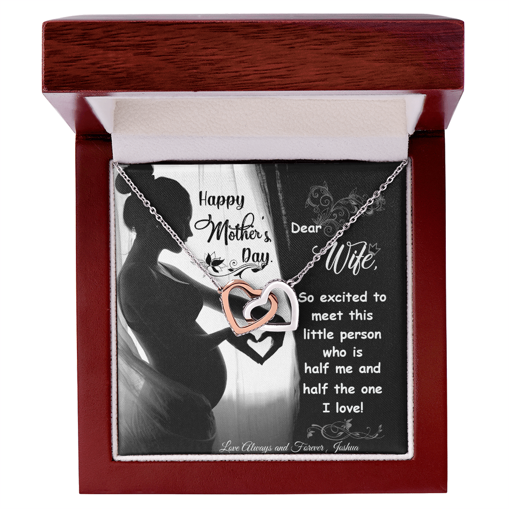 Stunning Interlocking Hearts Necklace - PawsMartOnline Jewelry 14k White Gold Finish / Mahogany Box W/ Spotlight