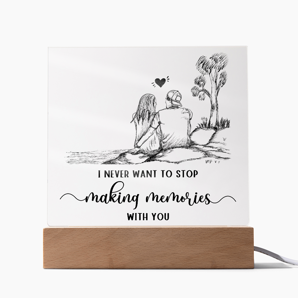 Making Memories Square Plaque - Endless Love Gifts Jewelry Wooden LED Base (Cord)