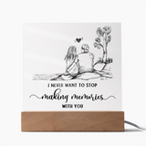 Making Memories Square Plaque - Endless Love Gifts Jewelry Wooden LED Base (Cord)