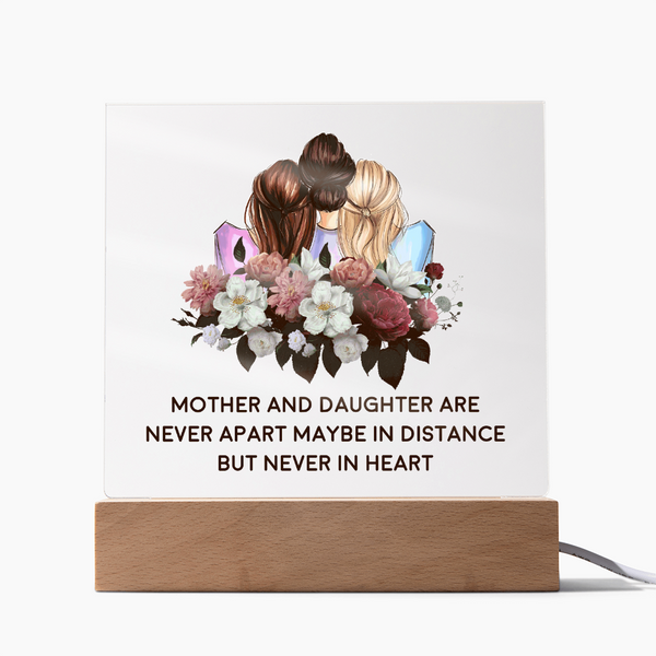 Mother & Daughter - "Never Truly Apart" - Endless Love Gifts Jewelry Corded LED Base