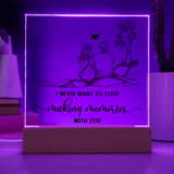 Making Memories Square Plaque - Endless Love Gifts Jewelry Wooden LED Base (Battery)