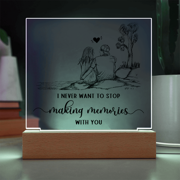 Making Memories Square Plaque - Endless Love Gifts Jewelry Wooden LED Base (Battery)