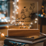 Making Memories Square Plaque - Endless Love Gifts Jewelry Wooden LED Base (Battery)