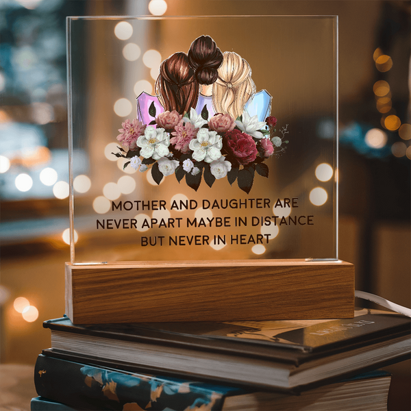 Mother & Daughter - "Never Truly Apart" - Endless Love Gifts Jewelry Battery Powered LED Base