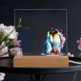 My Penguin Printed Acrylic Plaque - PawsMartOnline Jewelry Wooden LED Base (Battery)