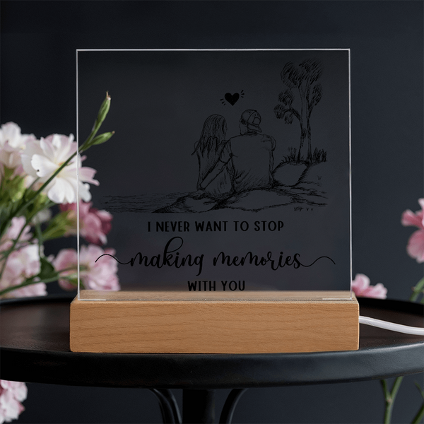 Making Memories Square Plaque - Endless Love Gifts Jewelry Wooden LED Base (Battery)