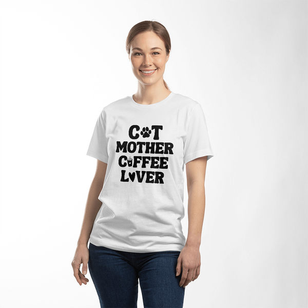 Coffee Lover T-Shirt – Gifts for Cat Lovers & Coffee Enthusiasts - Endless Love Gifts Jewelry White / XS