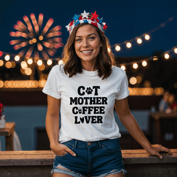 Coffee Lover T-Shirt – Gifts for Cat Lovers & Coffee Enthusiasts - Endless Love Gifts Jewelry White / XS