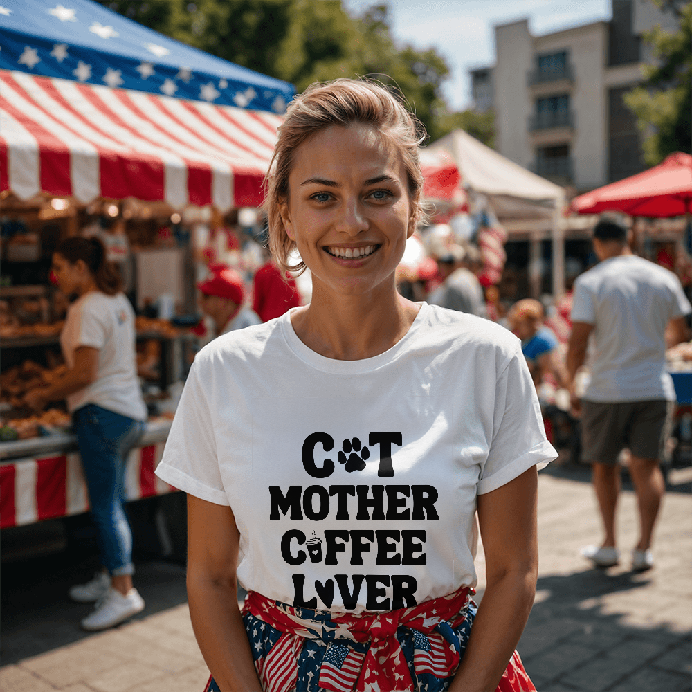 Coffee Lover T-Shirt – Gifts for Cat Lovers & Coffee Enthusiasts - Endless Love Gifts Jewelry White / XS