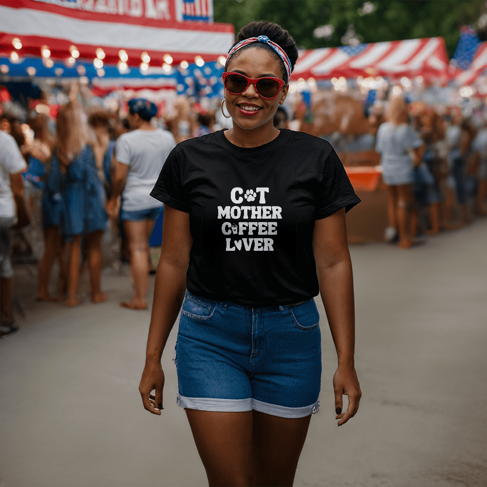 Black Coffee Lover T-Shirt – Gifts for Cat Lovers & Coffee Enthusiasts - Endless Love Gifts Jewelry Black / XS