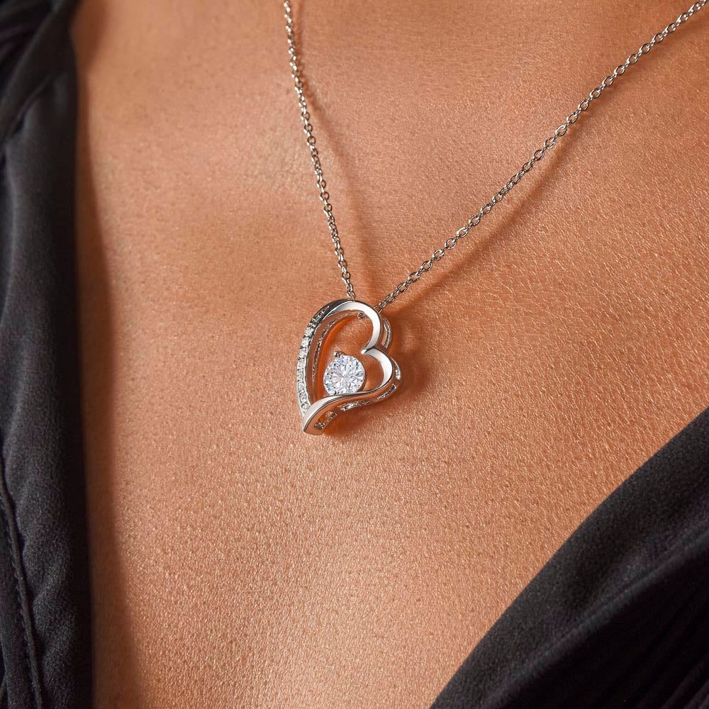 To My Love Heart Necklace - PawsMartOnline Jewelry Mahogany Box with LED Spotlight / 18k Yellow Gold Finish