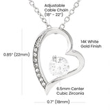 Forever Love Necklace – Gift for Mom-to-Be - Endless Love Gifts Jewelry 14k White Gold Finish / Standard Box