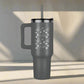Coffee Lover Tumbler with Coffee Beans Design - PawsMartOnline Jewelry Gray